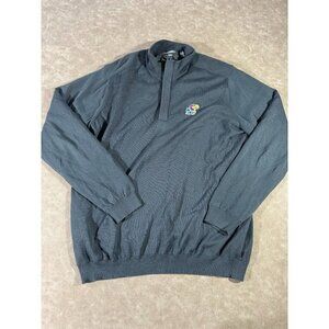 Ashworth Mens Kansas Jayhawks Logo Pima Cotton 1/4‎ Zip Pullover Sweater Gray XL